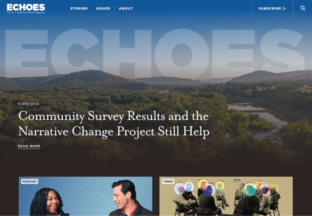 Echoes Magazine on a laptop
