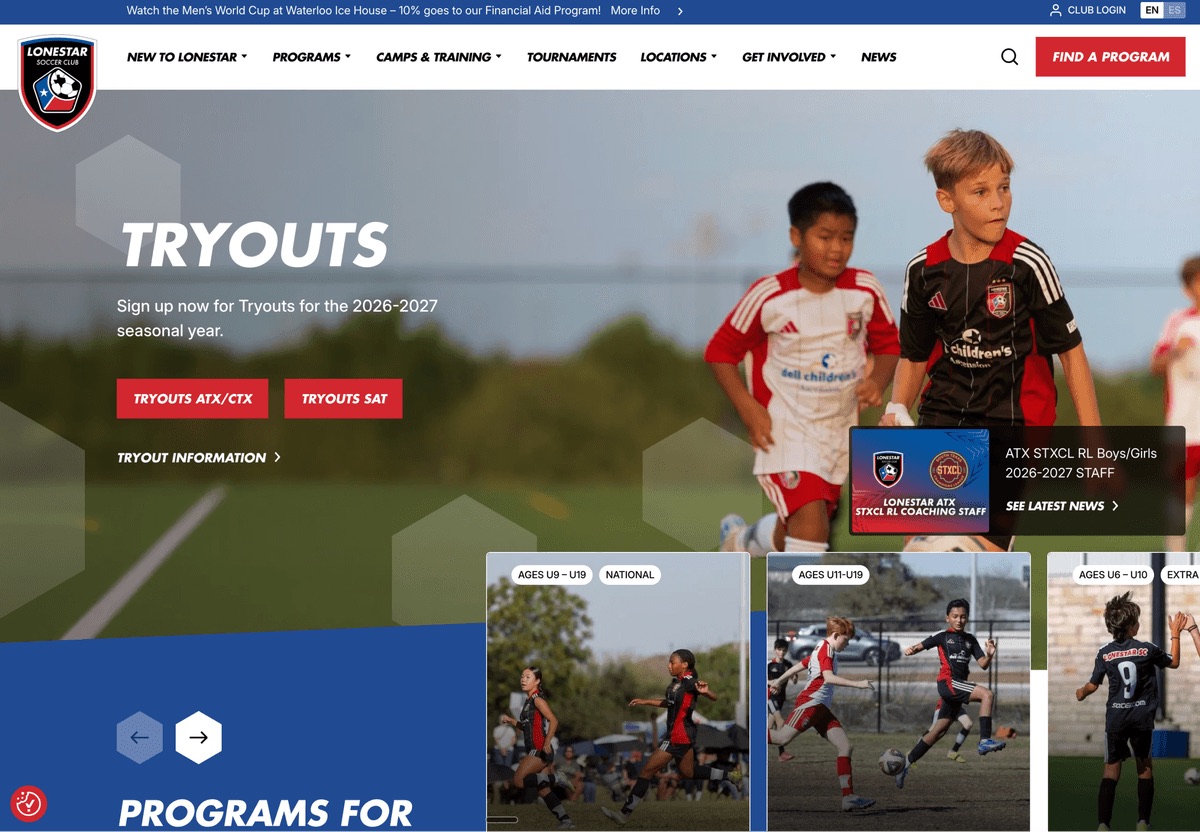 The Lonestar Soccer Club homepage